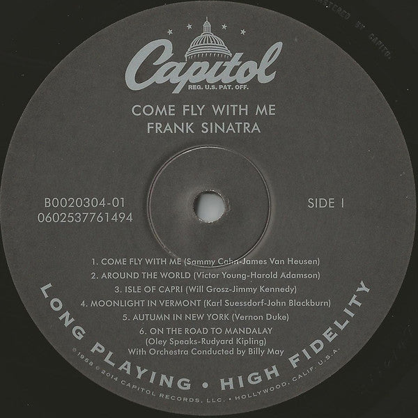 Frank Sinatra, Billy May And His Orchestra : Come Fly With Me (LP, Album, Mono, RE, RM, 180)
