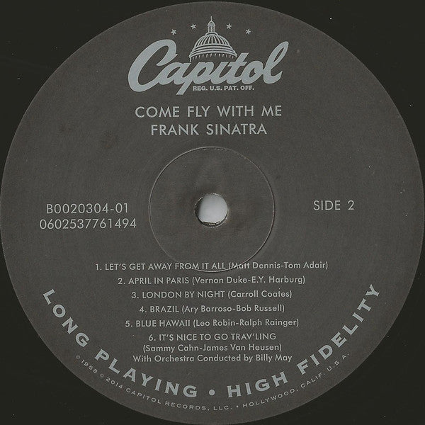 Frank Sinatra, Billy May And His Orchestra : Come Fly With Me (LP, Album, Mono, RE, RM, 180)