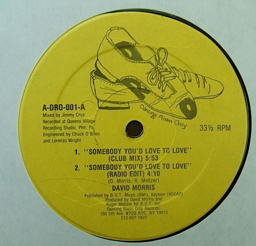 David Morris (3) : Somebody You'd Love To Love (12")