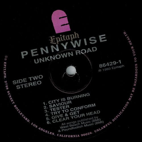 Pennywise : Unknown Road (LP, Album, RE)