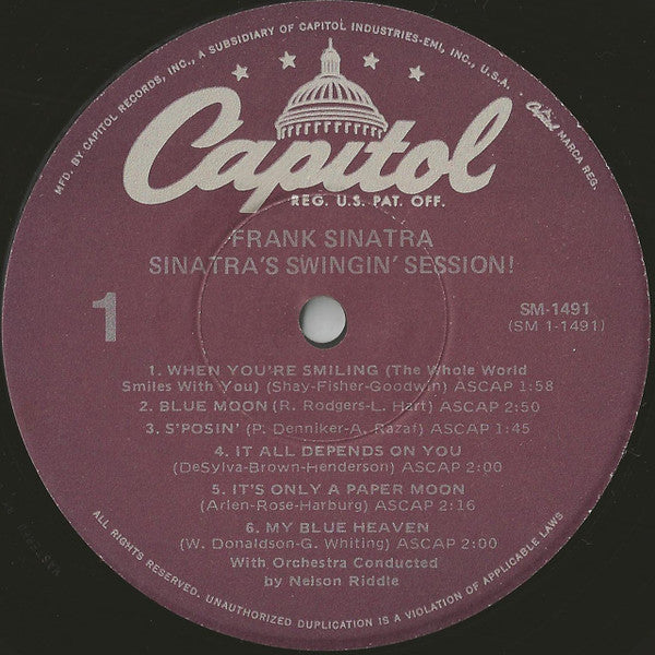 Frank Sinatra : Sinatra's Swingin' Session!!! (LP, Album, RE, Pur)