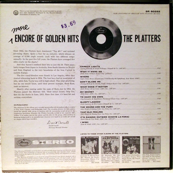 The Platters : More Encore Of Golden Hits (LP, Comp)