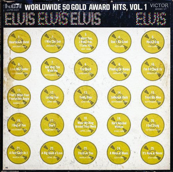 Elvis* : Worldwide 50 Gold Award Hits, Vol. 1 (4xLP, Comp, Mono, RE, NAM + Box)