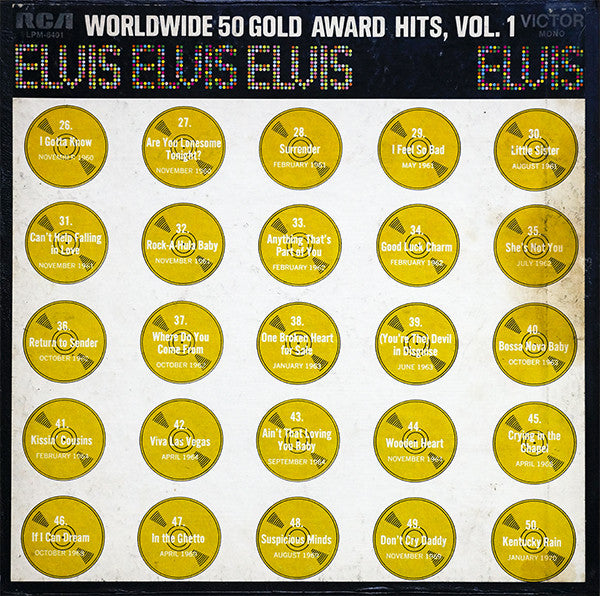 Elvis* : Worldwide 50 Gold Award Hits, Vol. 1 (4xLP, Comp, Mono, RE, NAM + Box)