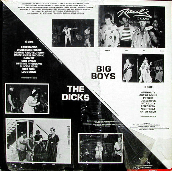 Big Boys (2) And The Dicks* : Recorded Live At Raul's Club (LP)