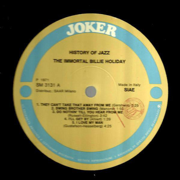 Billie Holiday : The Immortal Billie Holiday (LP, Comp)