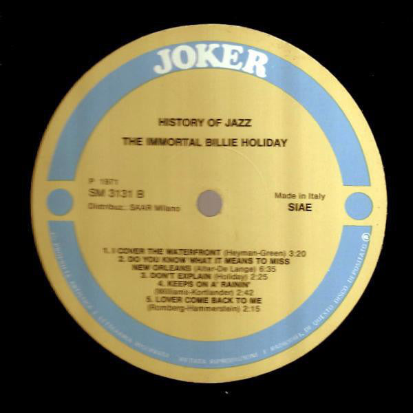 Billie Holiday : The Immortal Billie Holiday (LP, Comp)