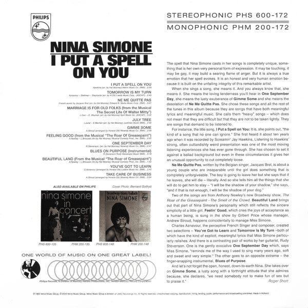 Nina Simone : I Put A Spell On You (LP, Album, RE)