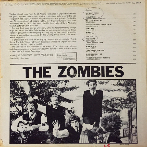 The Zombies : The Zombies (LP, Album, Mono, Glo)