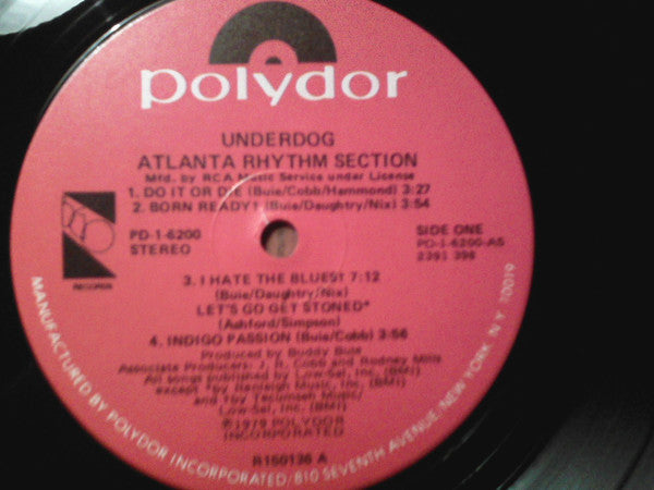 Atlanta Rhythm Section : Underdog (LP, Album, Club)