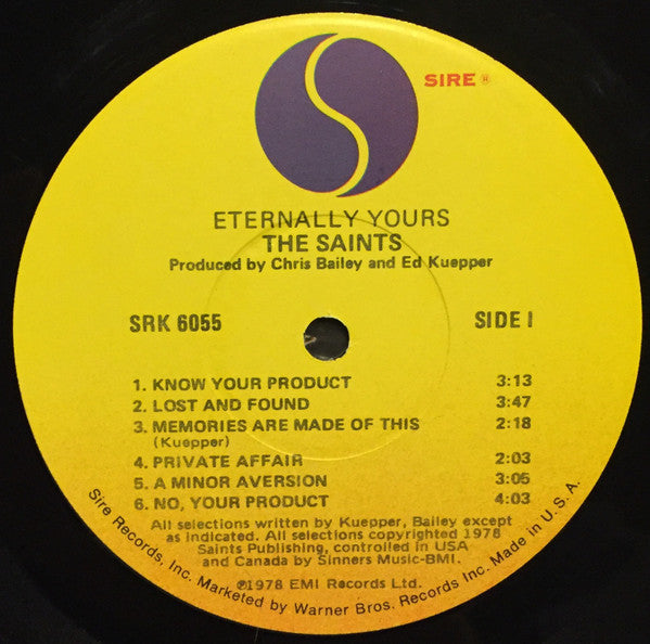 The Saints (2) : Eternally Yours (LP, Album, Los)