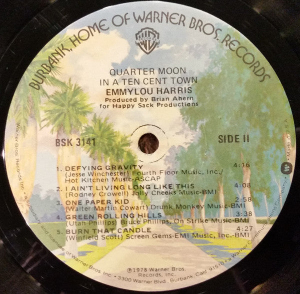 Emmylou Harris : Quarter Moon In A Ten Cent Town (LP, Album, Los)