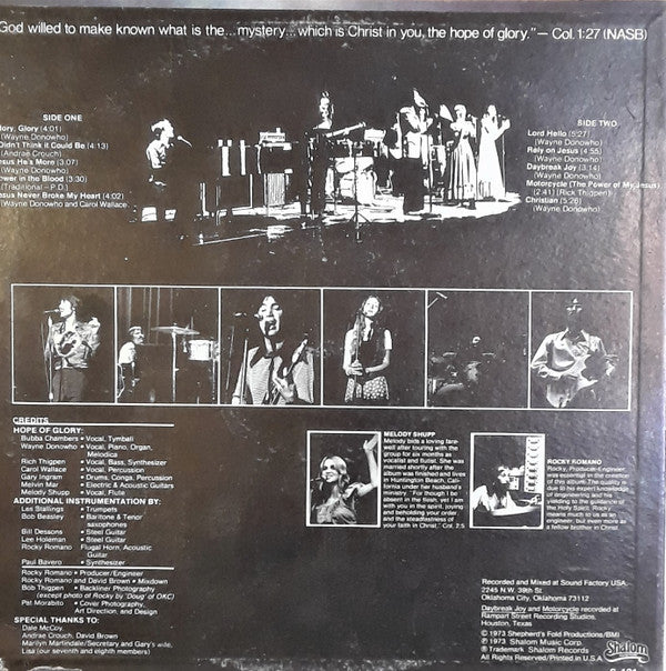 Hope Of Glory : Hope Of Glory (LP, Album)