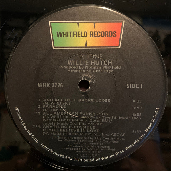 Willie Hutch : In Tune (LP, Album, Los)