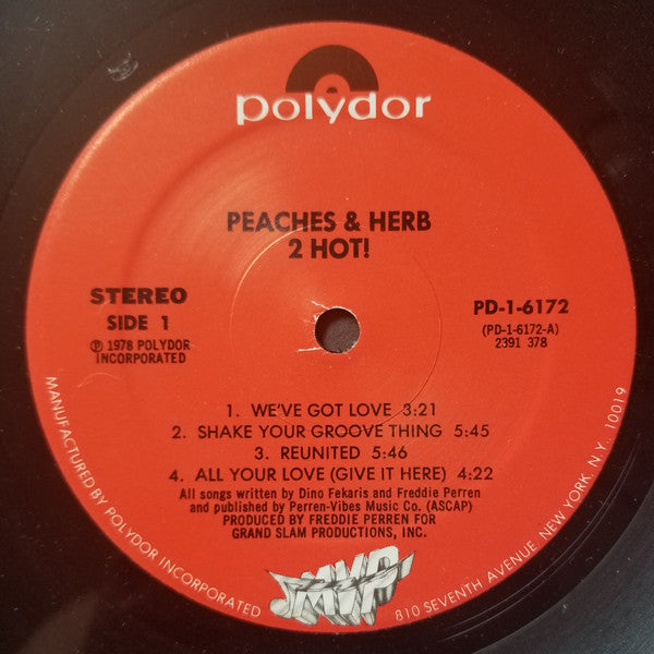 Peaches & Herb : 2 Hot!  (LP, Album, Mon)