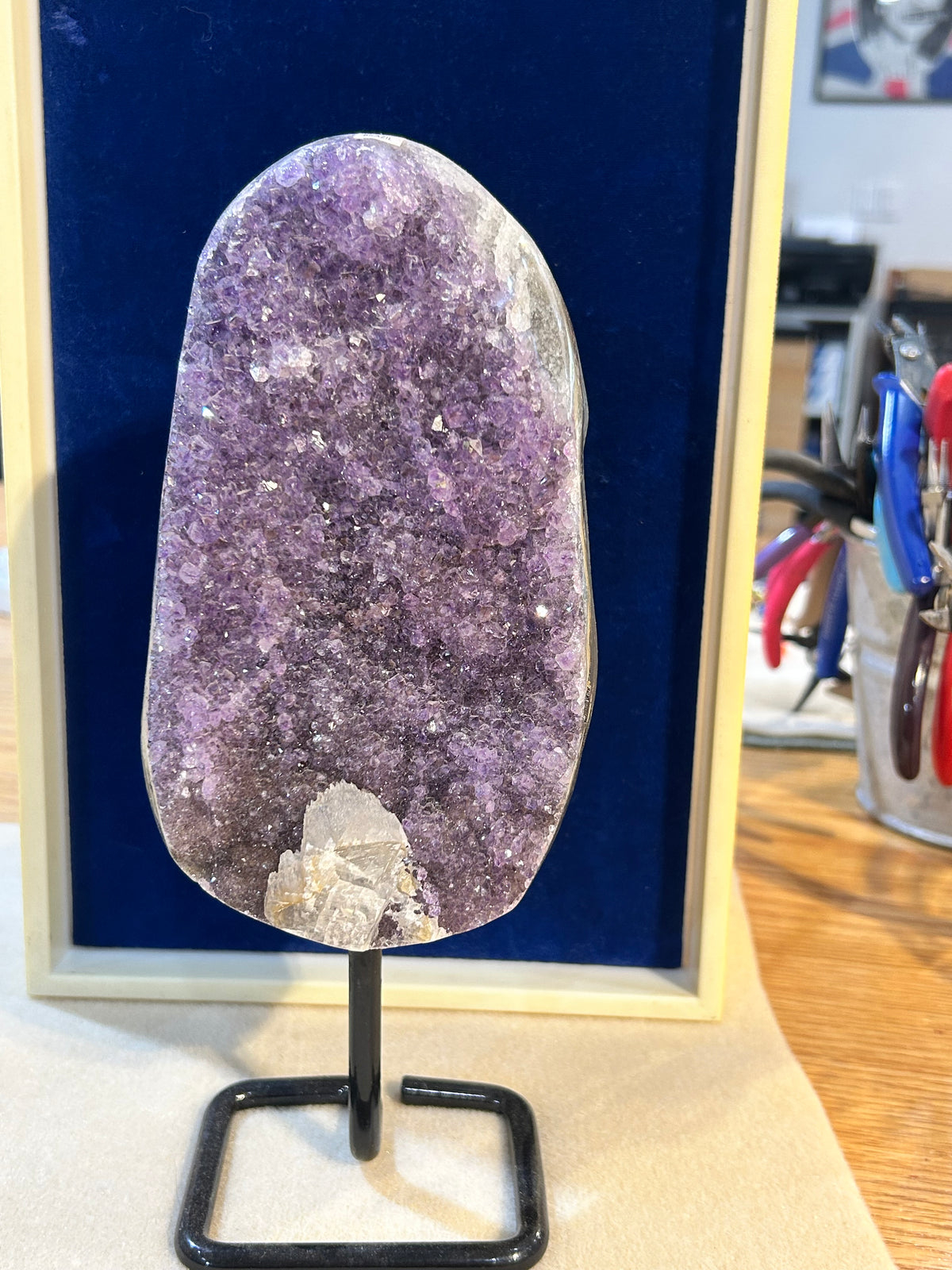 Short Amethyst Druzy on a Stand