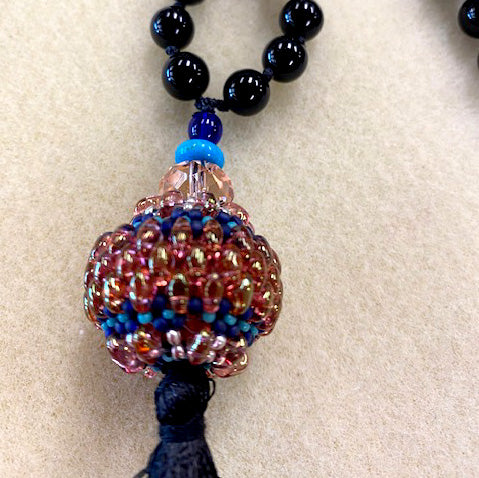 Advanced Beaded Bead with Pearl Knotting